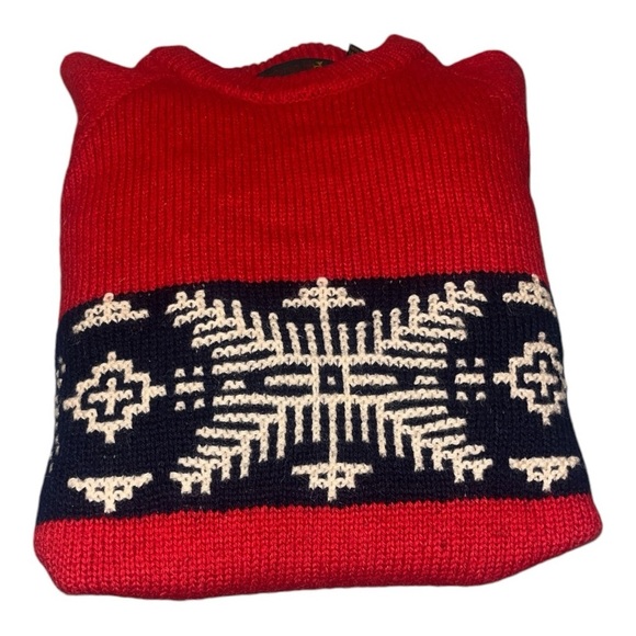 Vintage Hunting Horn Exclusively J. Riggings 100% Shetland Wool Red Crewneck - Picture 6 of 8